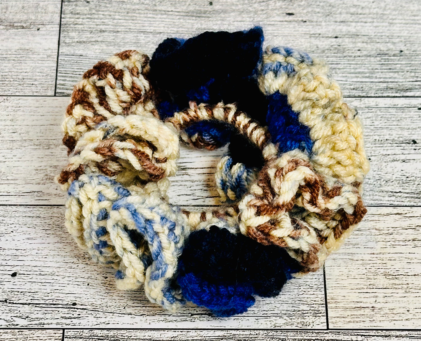Winter Cabin Ruffle Scrunchie