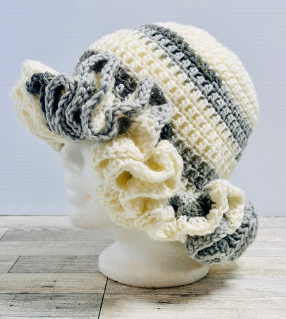 Soft Stone Ruffle Hat